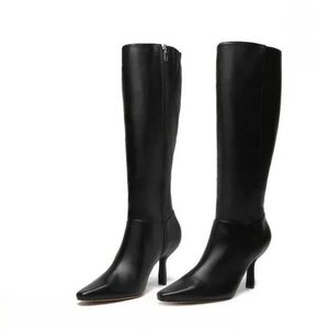 EUC Schutz Black Knee-High Women's Boots Stiletto Zipper Sz 9